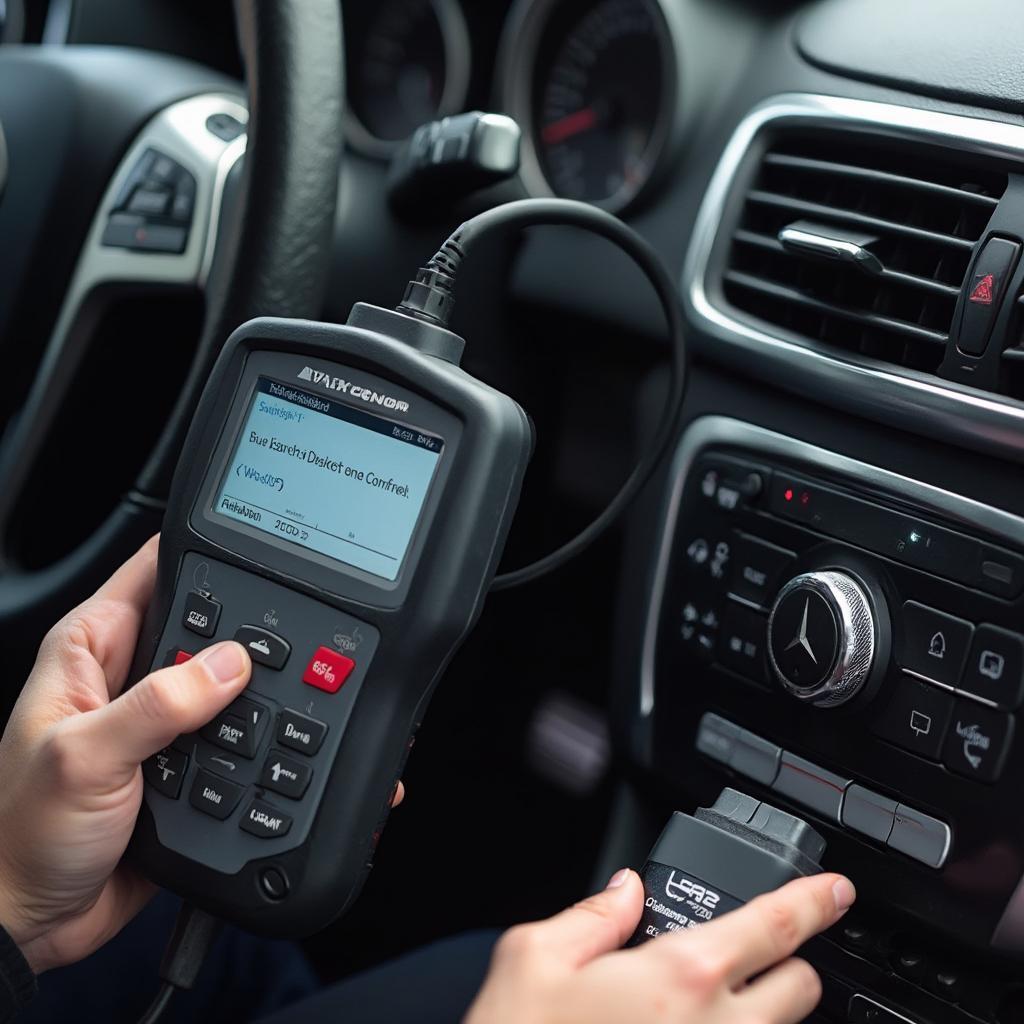 Mercedes Benz OBD2 Scanner in Use