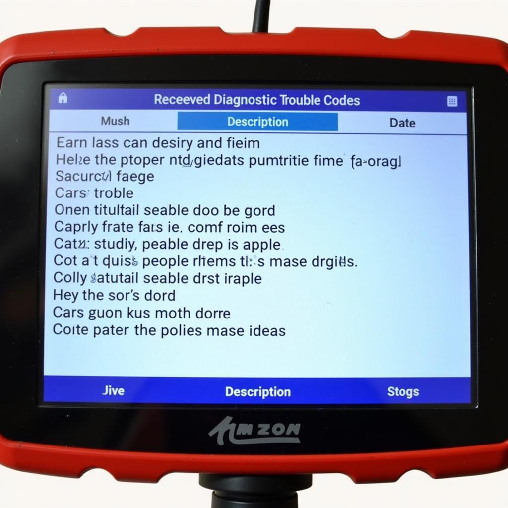 MS300 code reader displaying diagnostic trouble codes