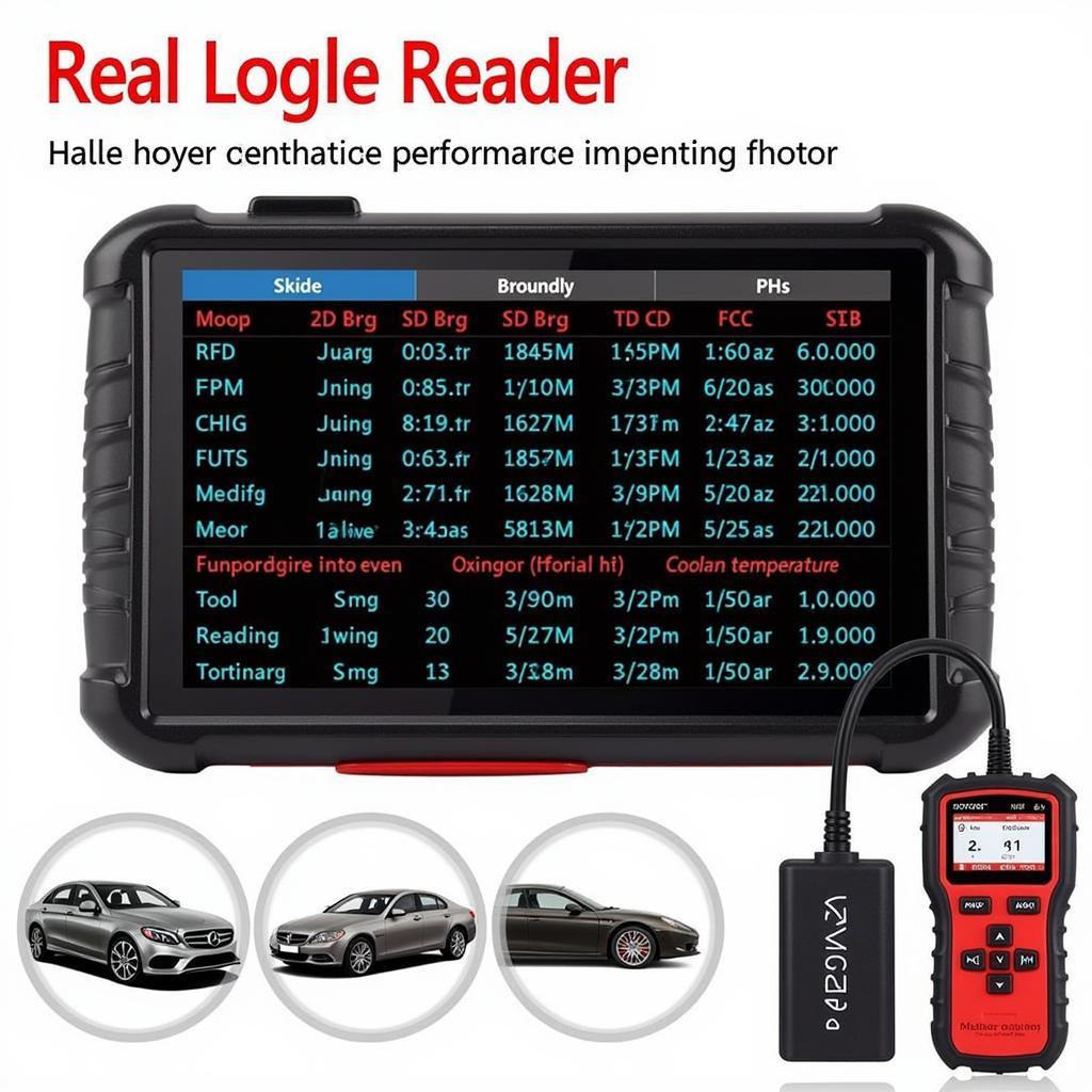 MS609 OBD2 code reader displaying live data stream