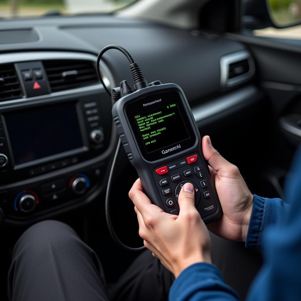 Nissan OBD2 Scanner in Use