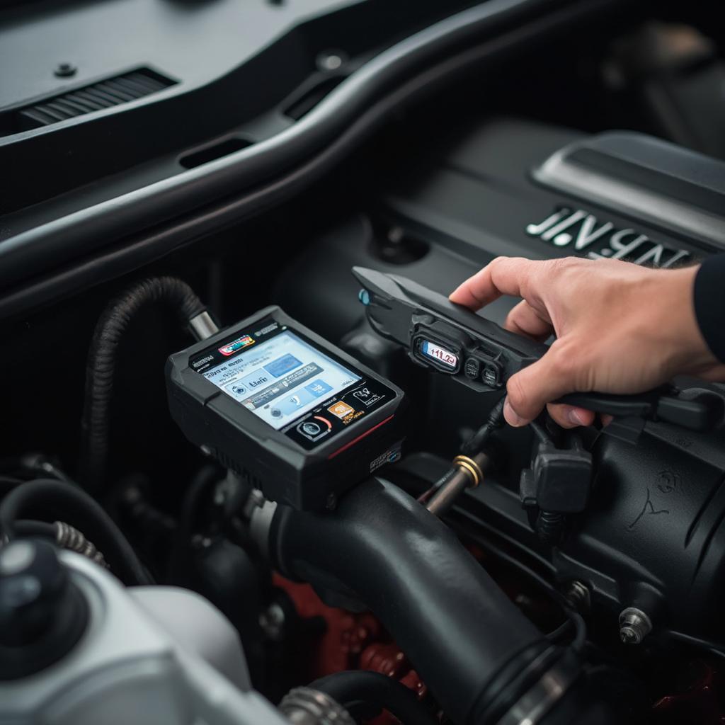 Nitro engine connected to an OBD2 scanner