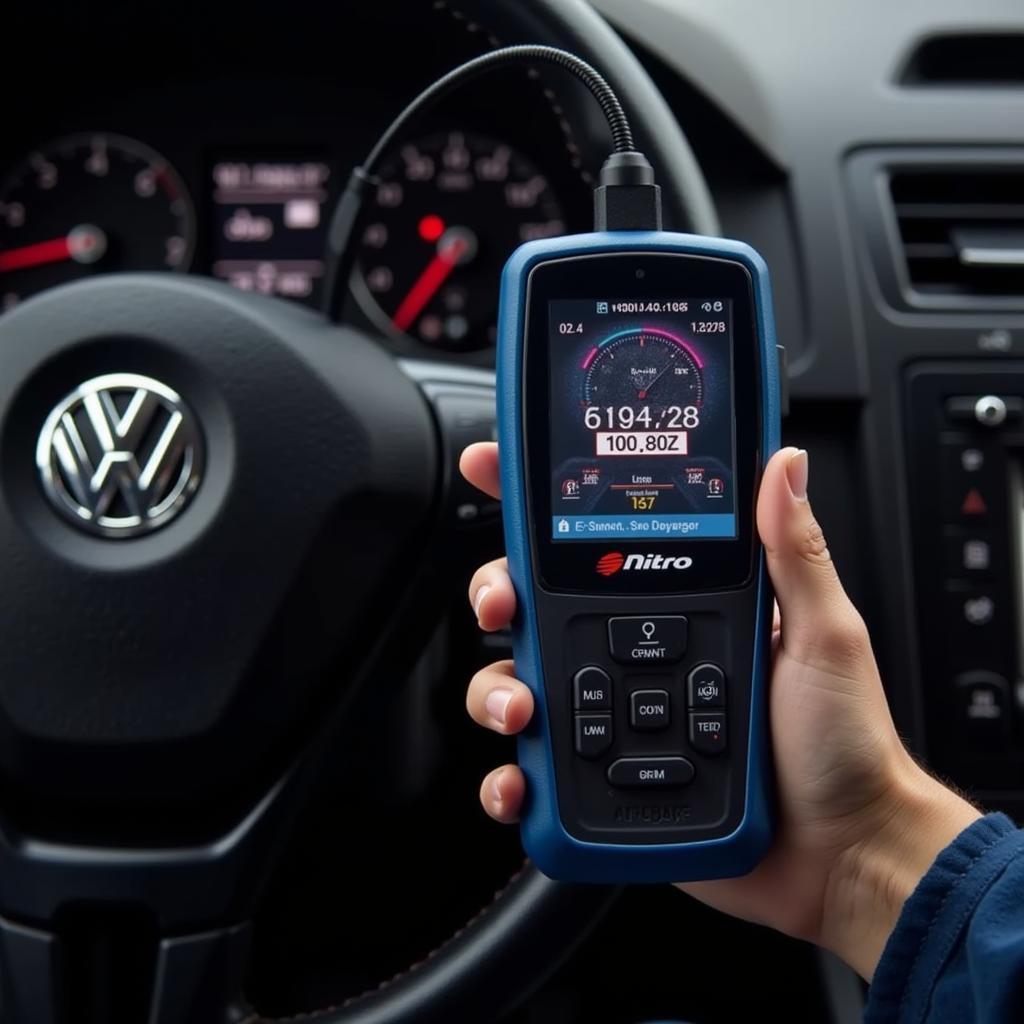 Nitro OBD2 Scanner connected to a VW TDI