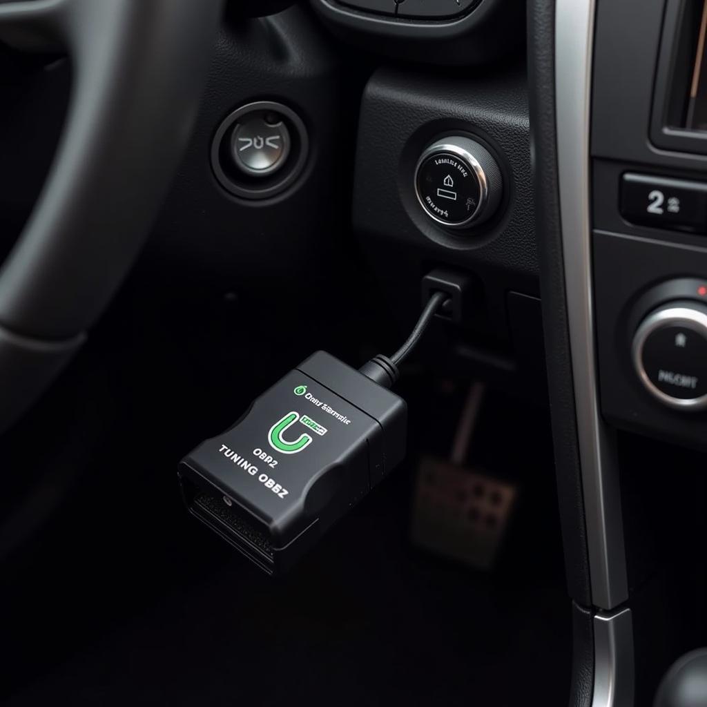 Nitro OBD2 Tuning Box Connected to Car