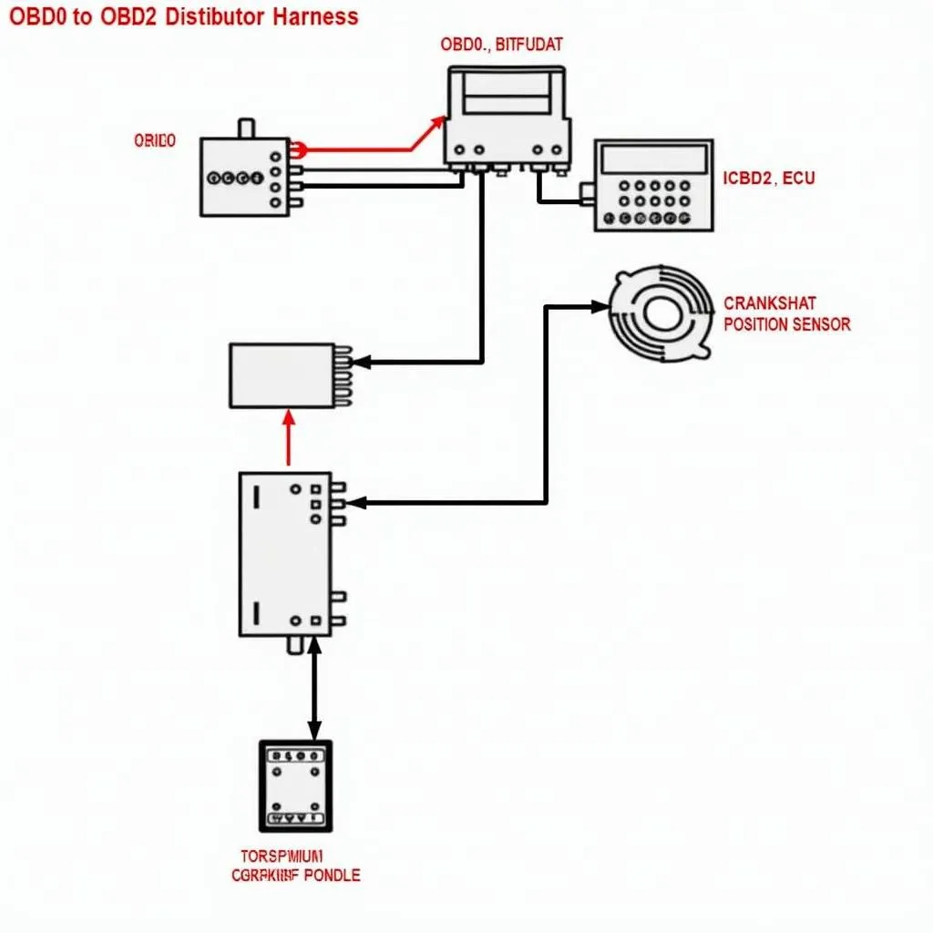 OBD0 to OBD2 Distributor Harness Diagram