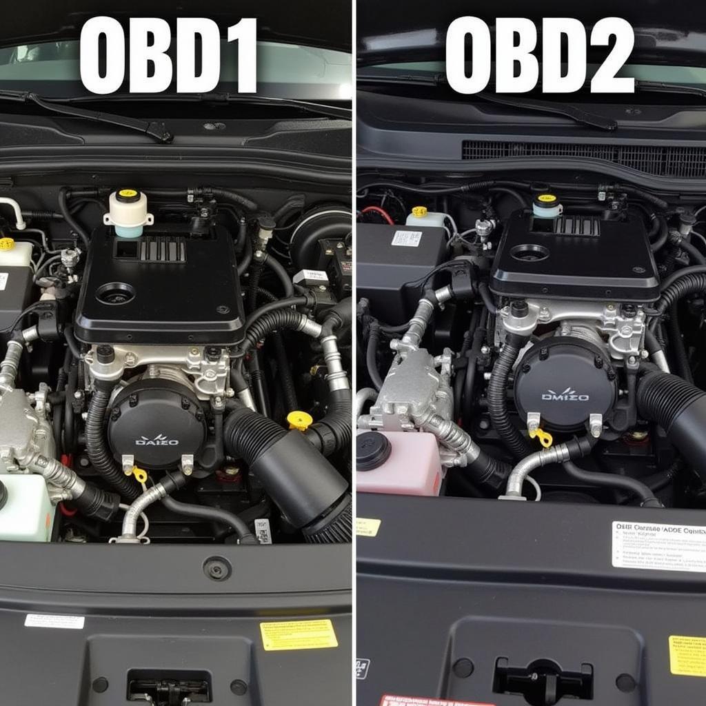 OBD1 and OBD2 Engine Bay Comparison