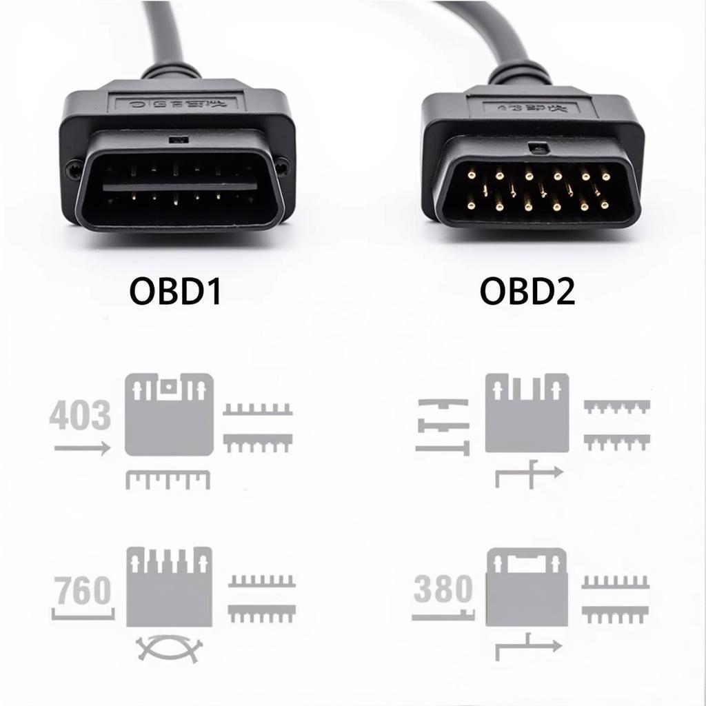 OBD1 and OBD2 Connector Comparison