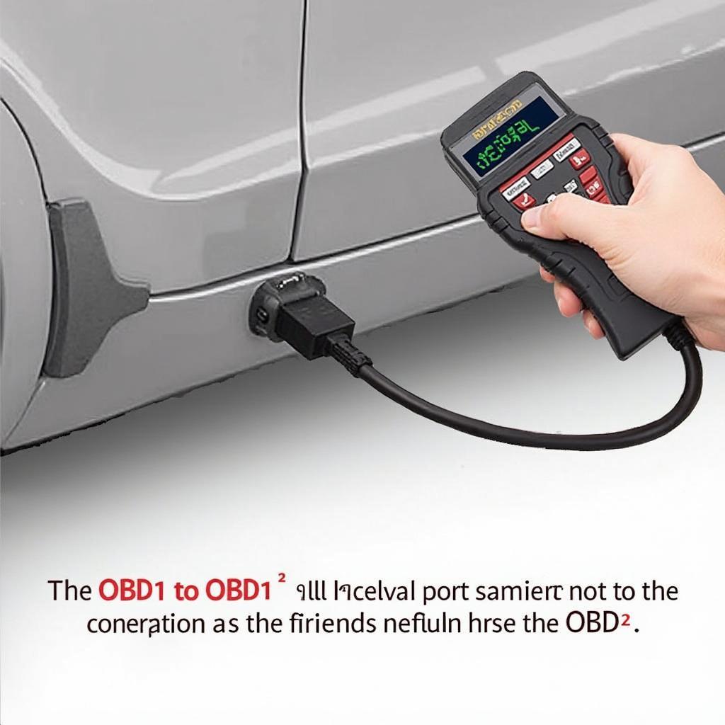 Connecting OBD1 to OBD2 Adapter and Scanner