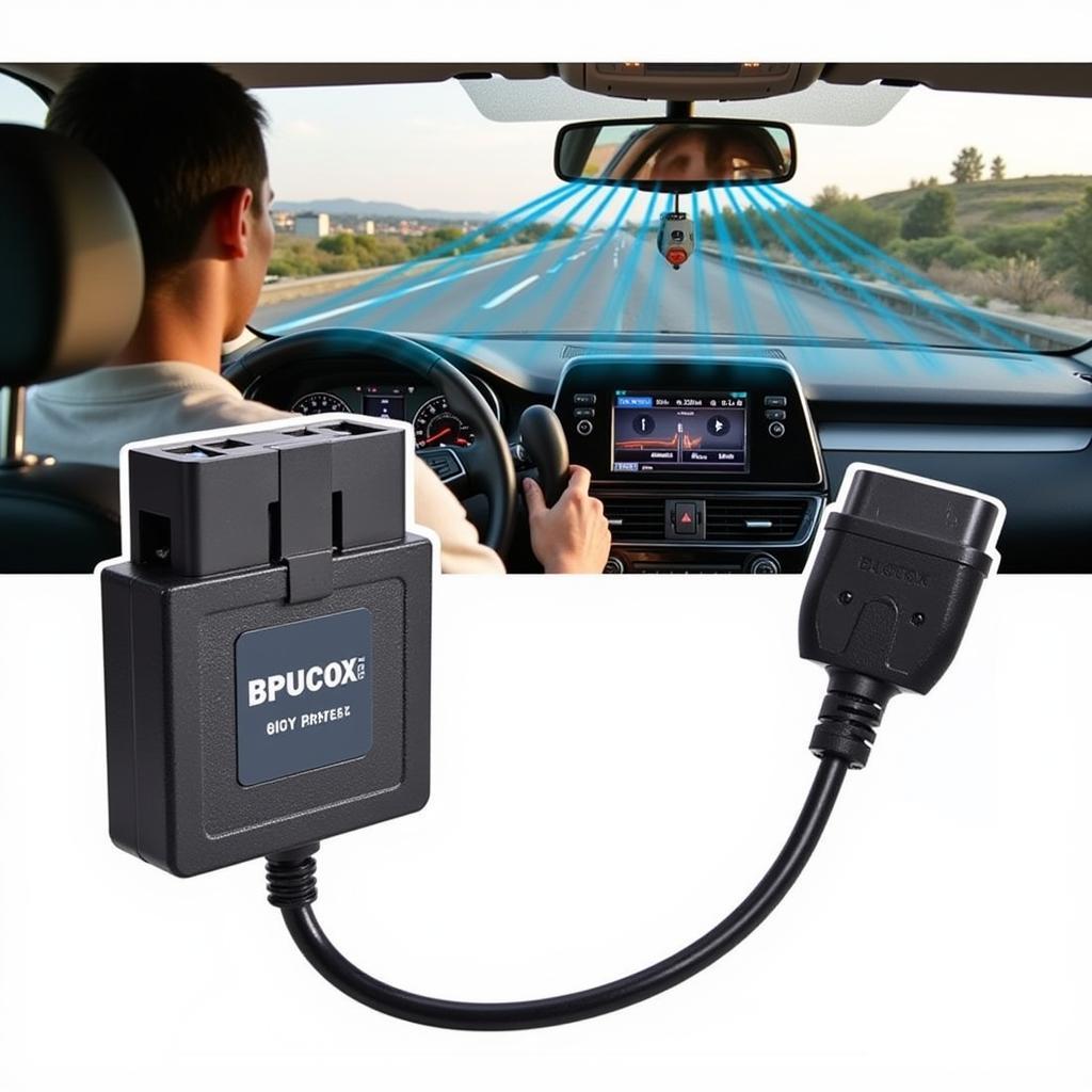 OBD1 to OBD2 adapter with HUD display