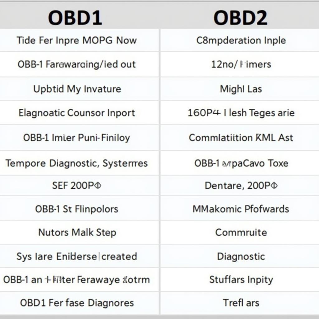 Comparison of OBD1 and OBD2 Systems