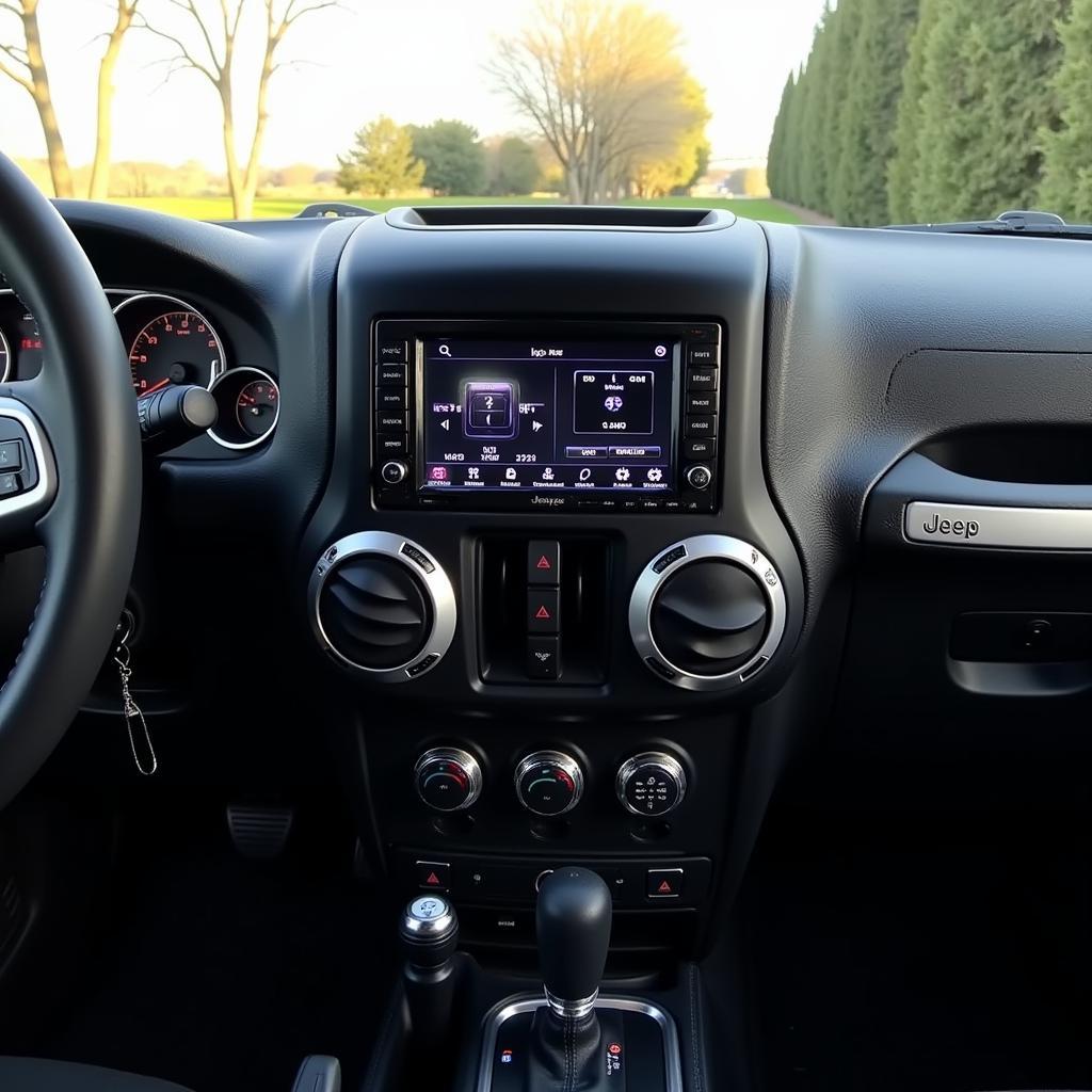 Jeep Wrangler with Aftermarket Stereo Installation