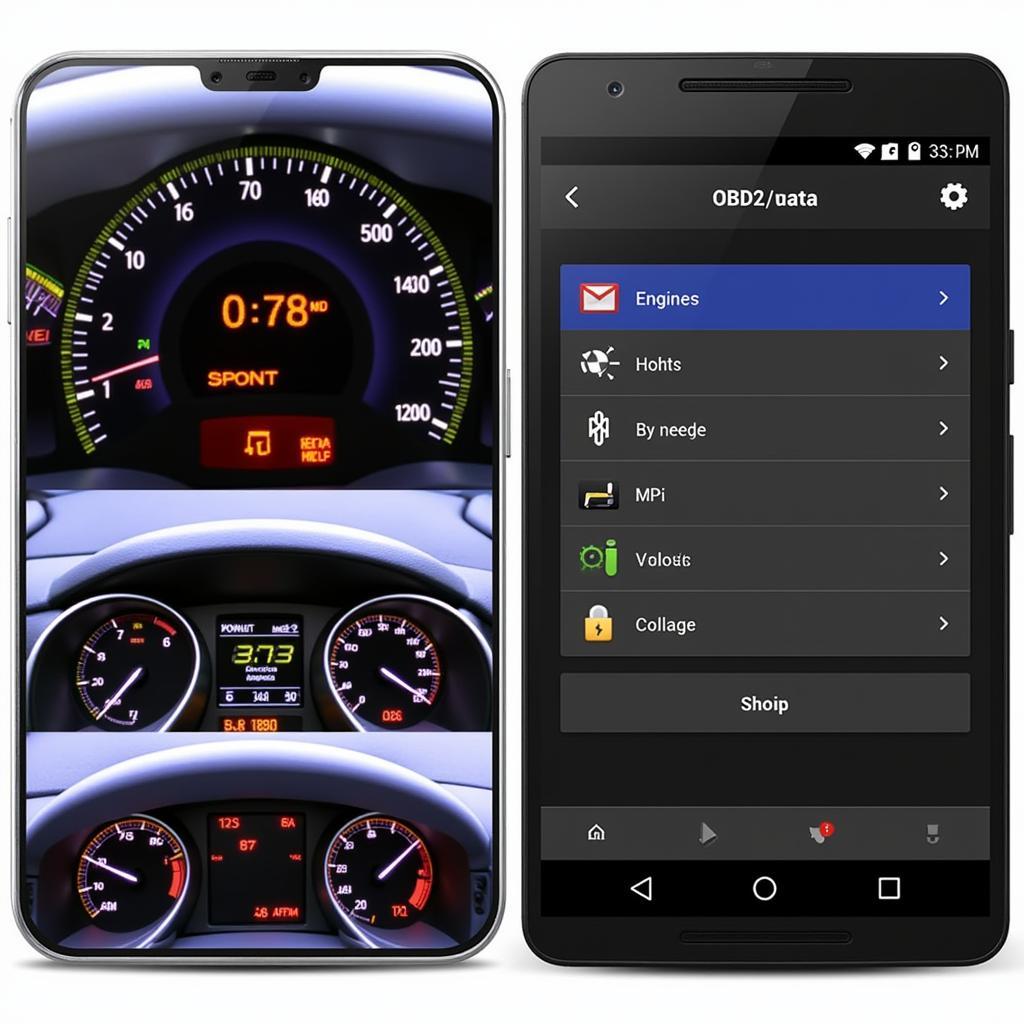 OBD2 App Dashboard Displaying Real-Time Data