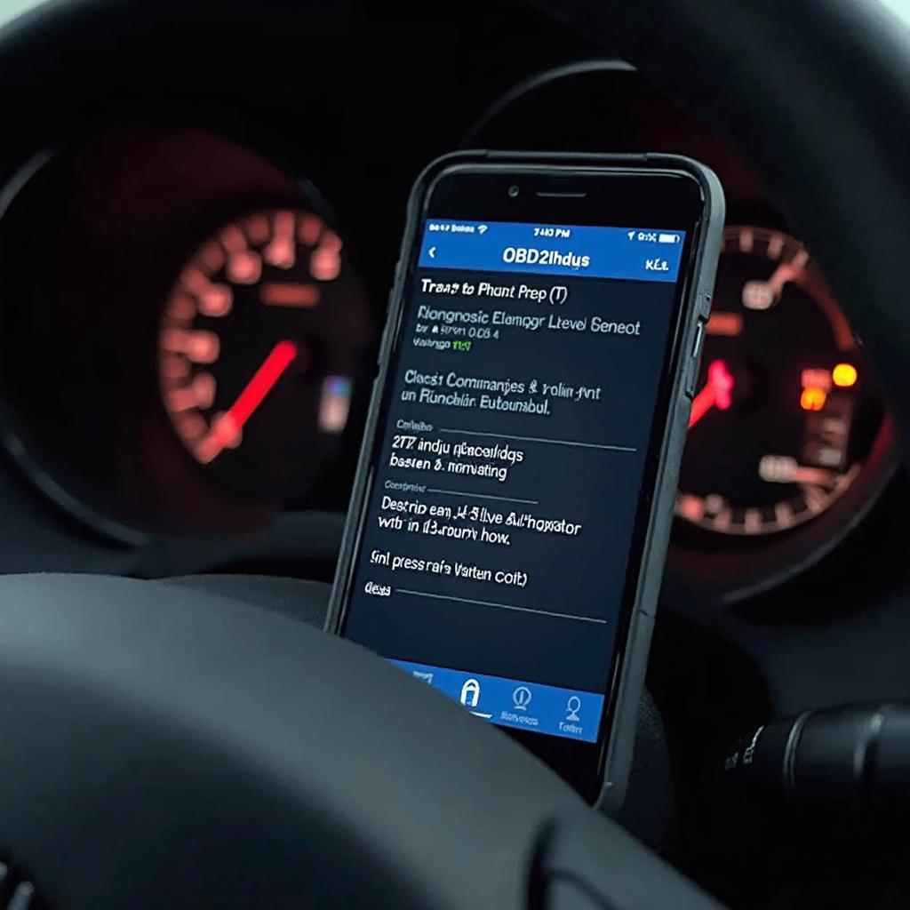 OBD2 app diagnosing check engine light on a smartphone screen