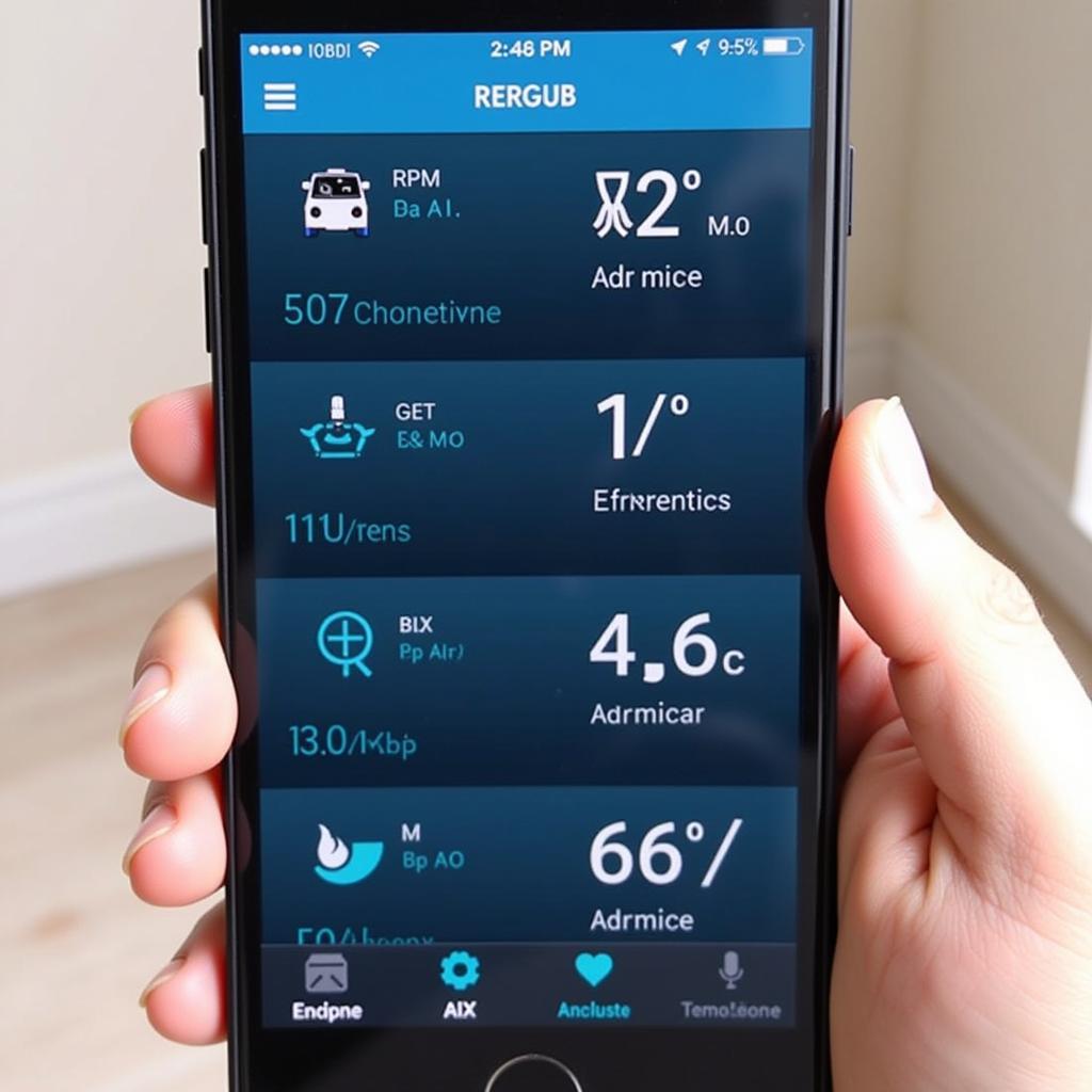 OBD2 App Displaying Car Diagnostics on a Smartphone