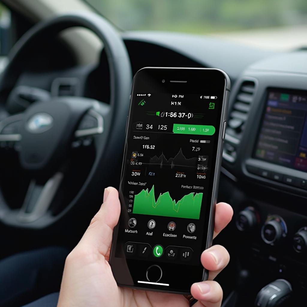 OBD2 App Displaying Car Diagnostics
