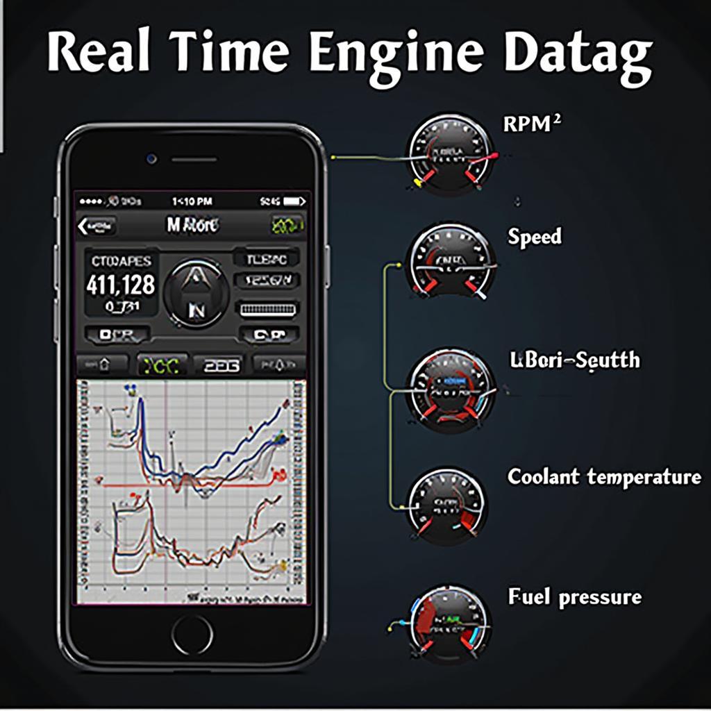 OBD2 app displaying live engine data on a smartphone screen