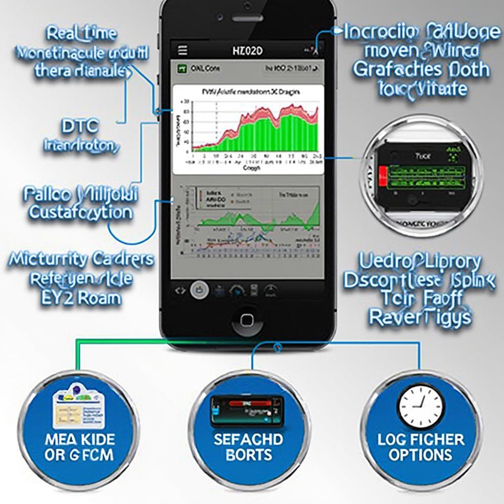 OBD2 App Features Display