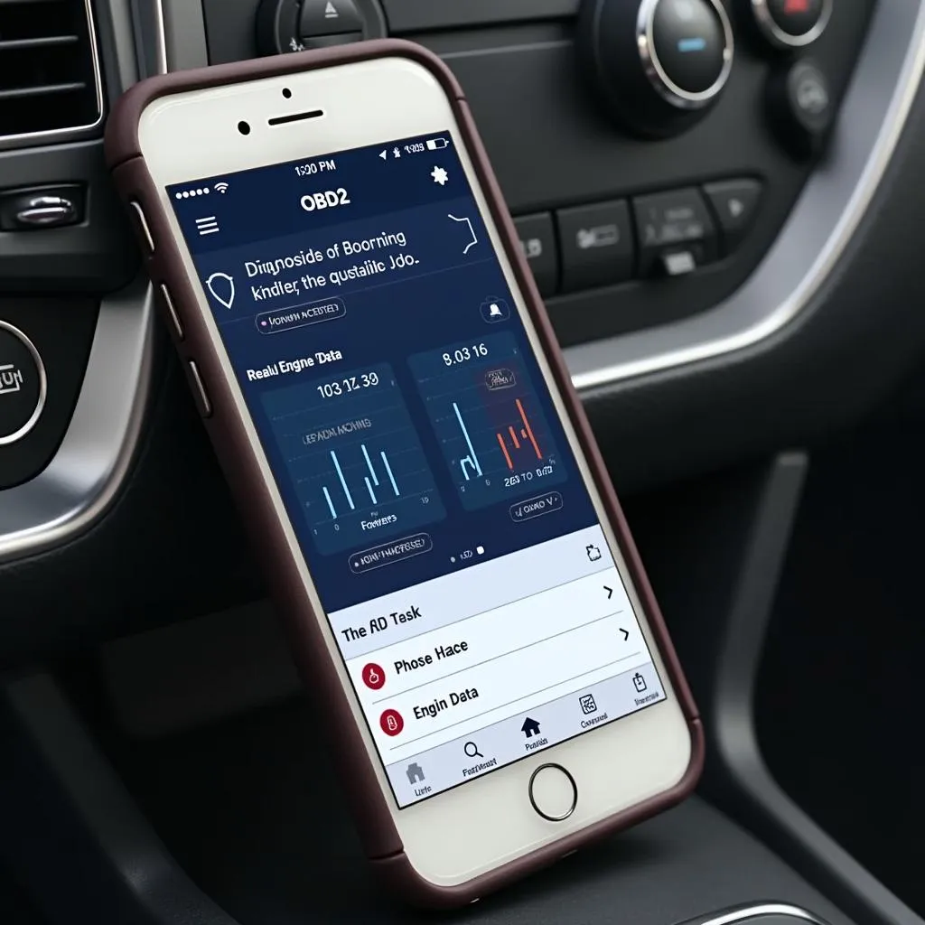 OBD2 App Features Displayed on Smartphone