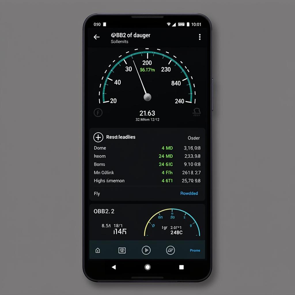 OBD2 App Interface on Android Device