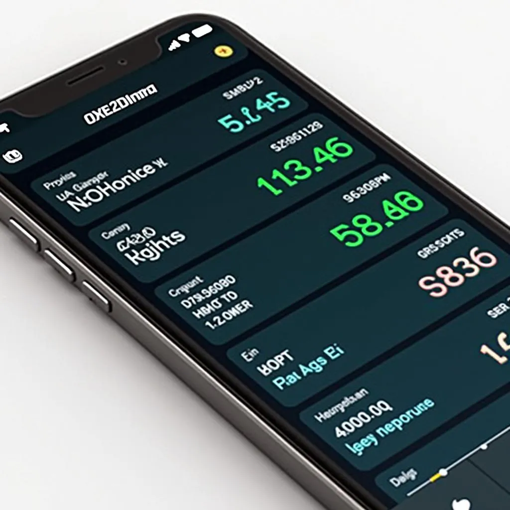 OBD2 App Interface Displaying Diagnostic Data