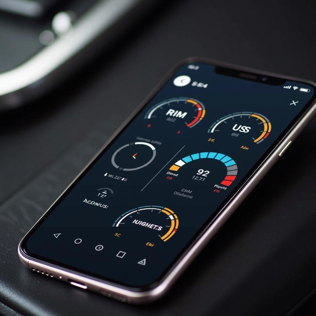 OBD2 App Interface on iPhone Displaying Diagnostic Data