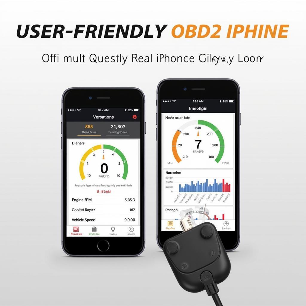 iPhone Displaying OBD2 App Interface with Real-time Data