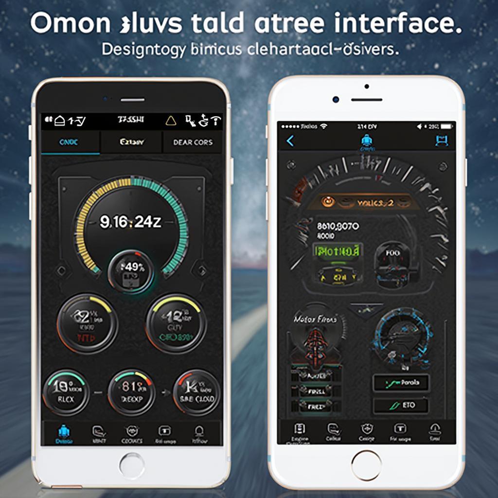 OBD2 App Interface Displaying Vehicle Data on a Smartphone