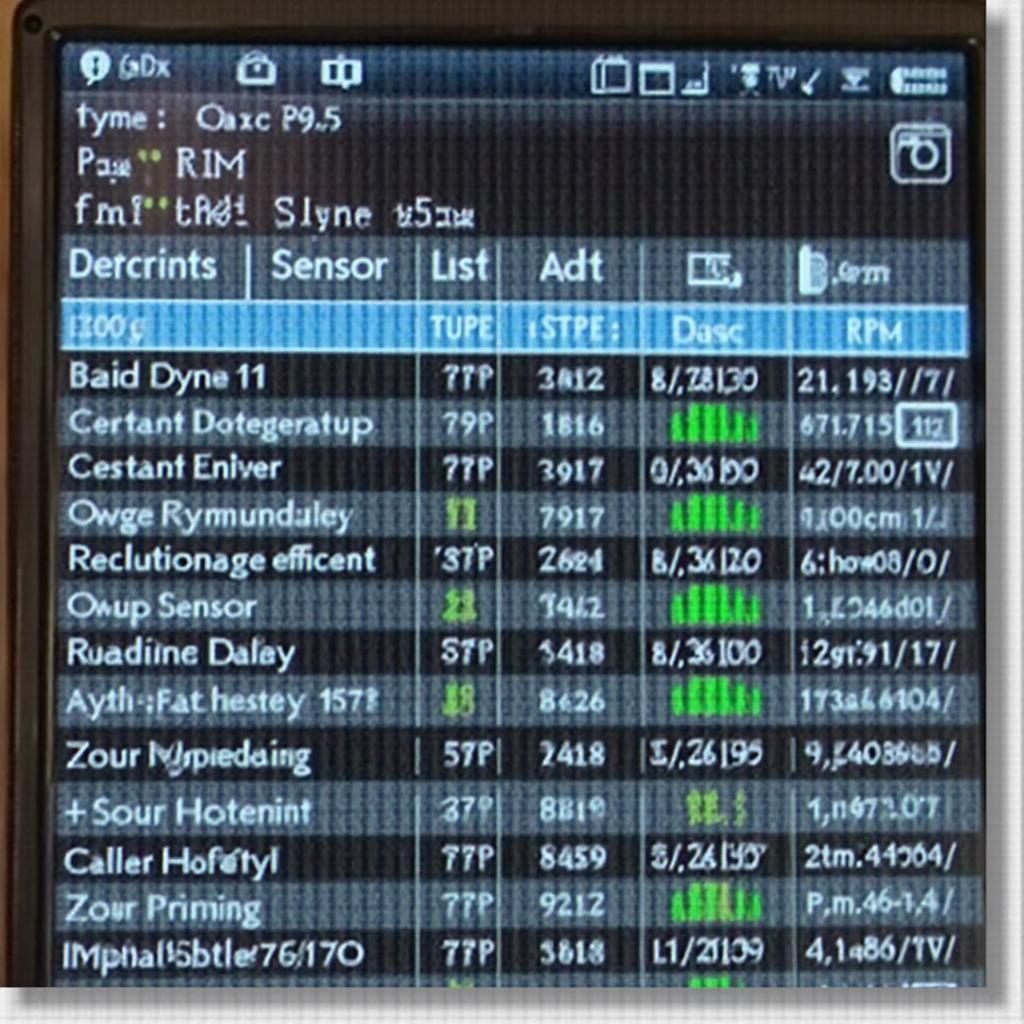 OBD2 App Interface Showing Live Data