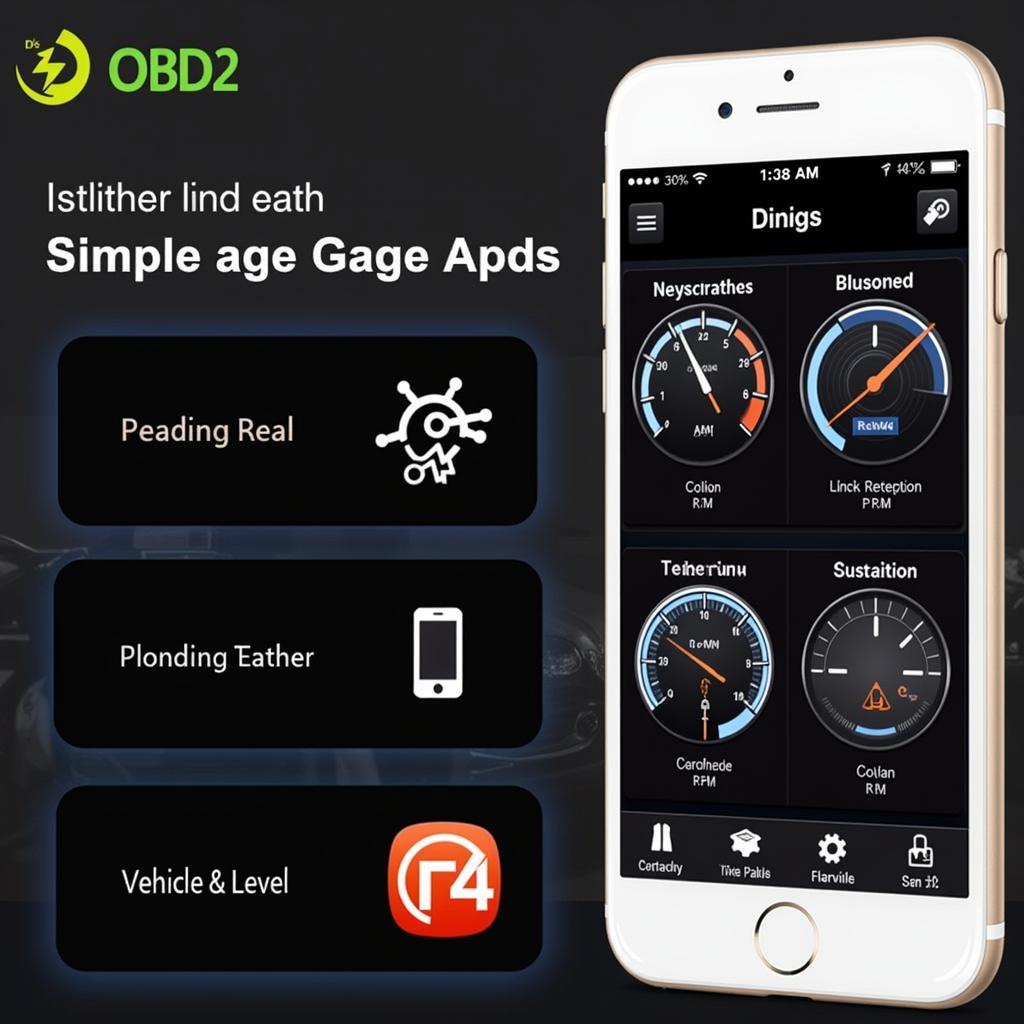 OBD2 App Interface on Smartphone