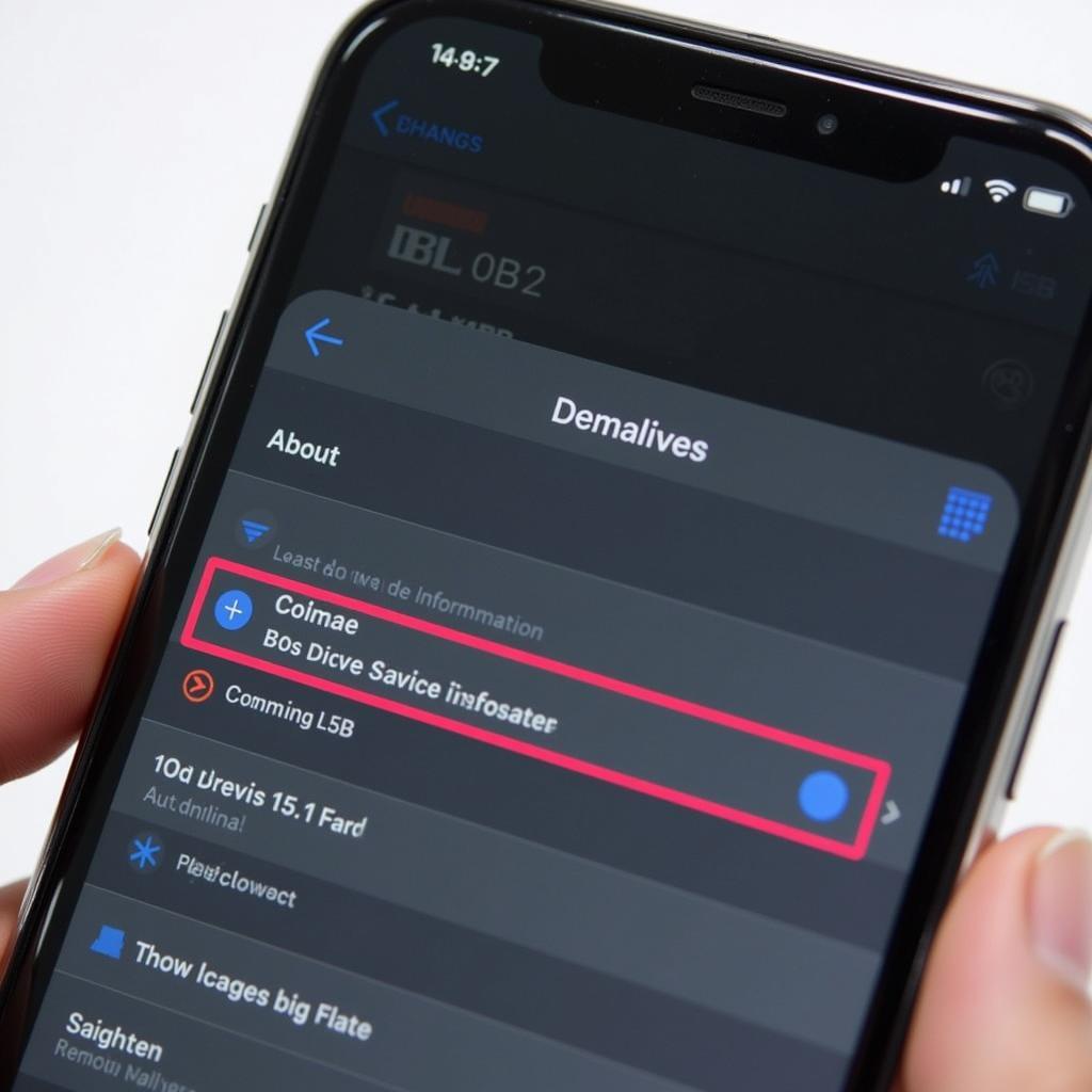 OBD2 app settings menu on iPhone