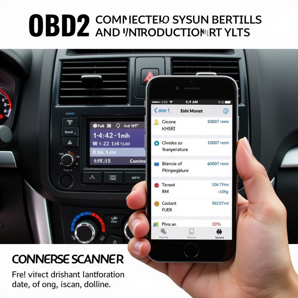 Smartphone displaying OBD2 diagnostics for a 2006 Nissan Xterra