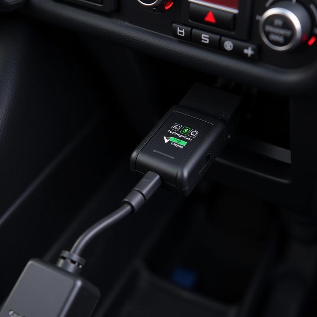 OBD2 Bluetooth Adapter Connected to Car