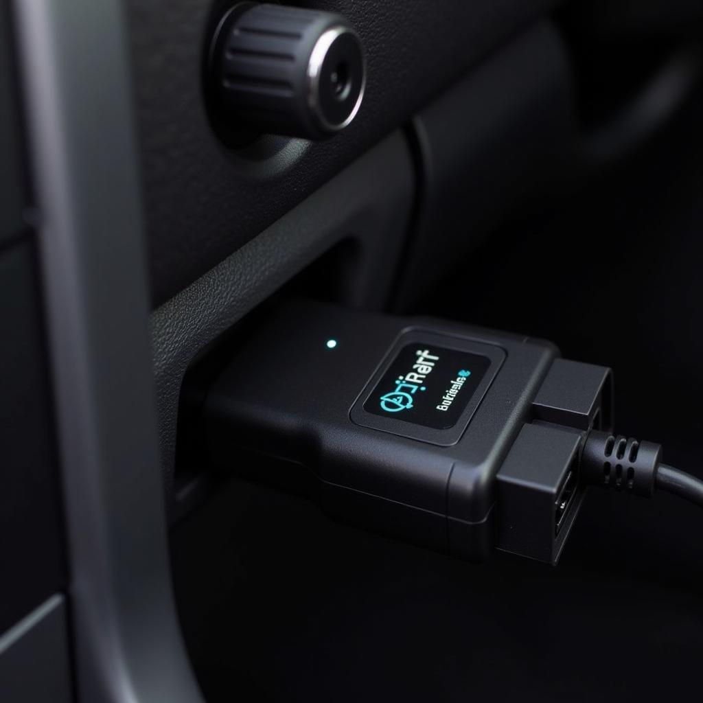 OBD2 Bluetooth Adapter Connected to Car