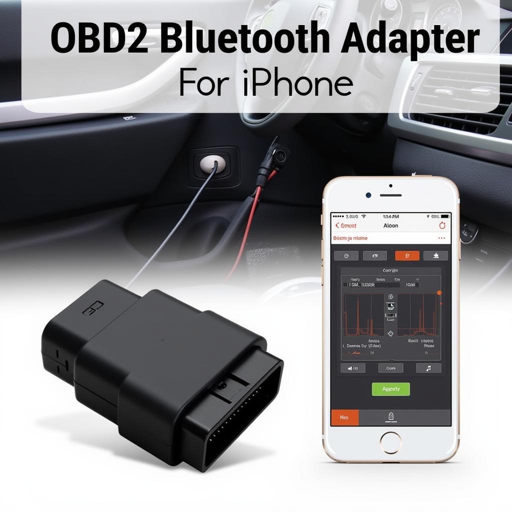 OBD2 Bluetooth Adapter Connected to iPhone