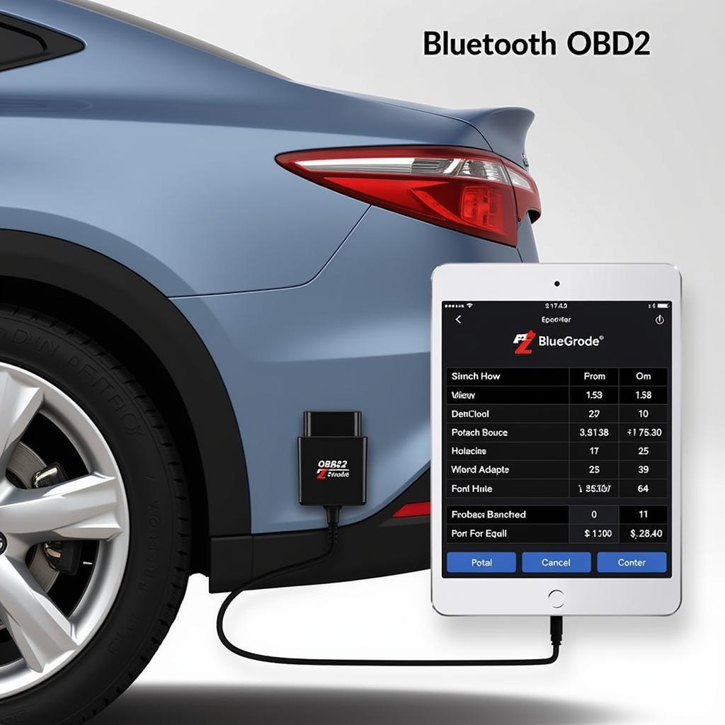 OBD2 Bluetooth Adapter Connected to iPad