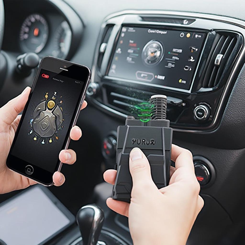 Smartphone Connected to OBD2 Bluetooth Power Switch