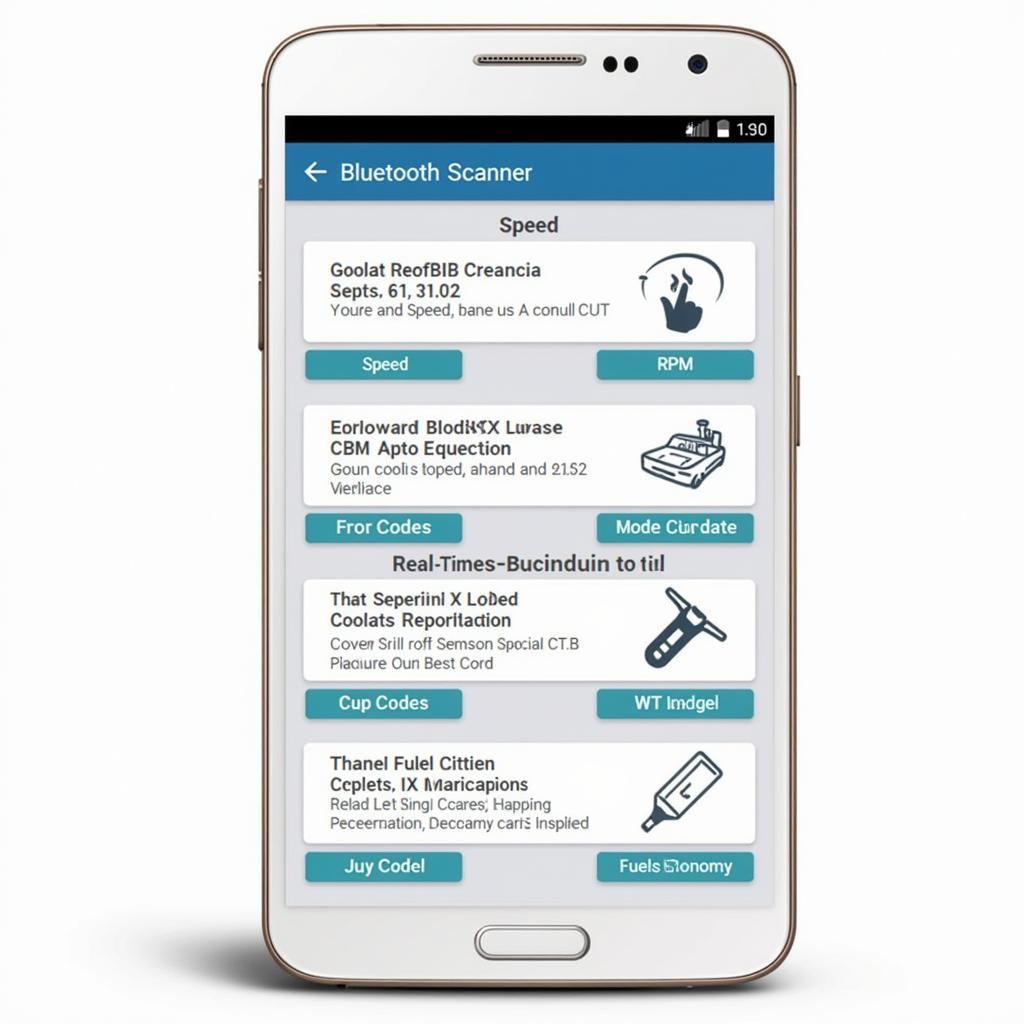 OBD2 Bluetooth Scanner App Display