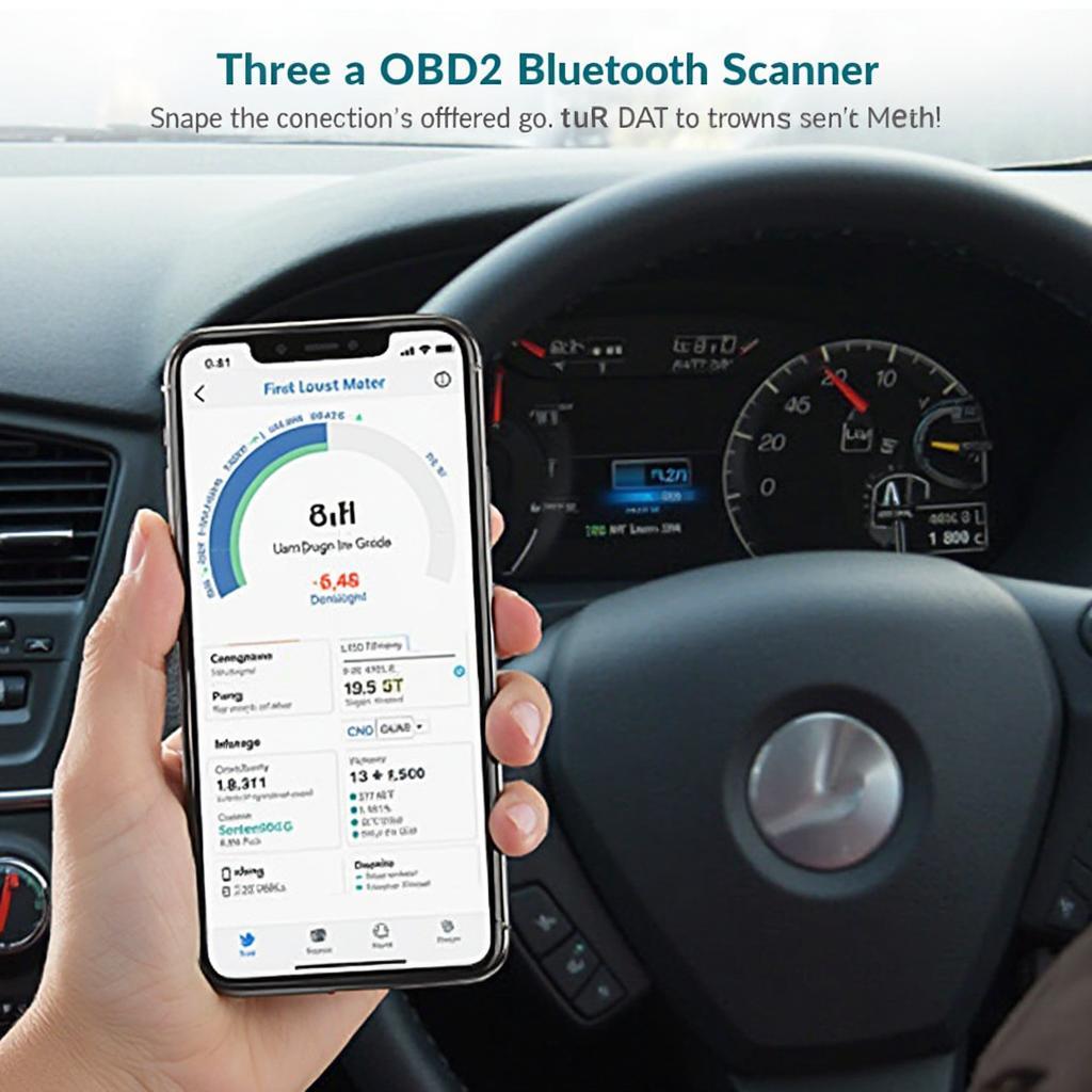 OBD2 Bluetooth scanner connected to a smartphone