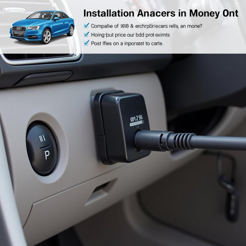 OBD2 Bluetooth sensor connected to a car's port