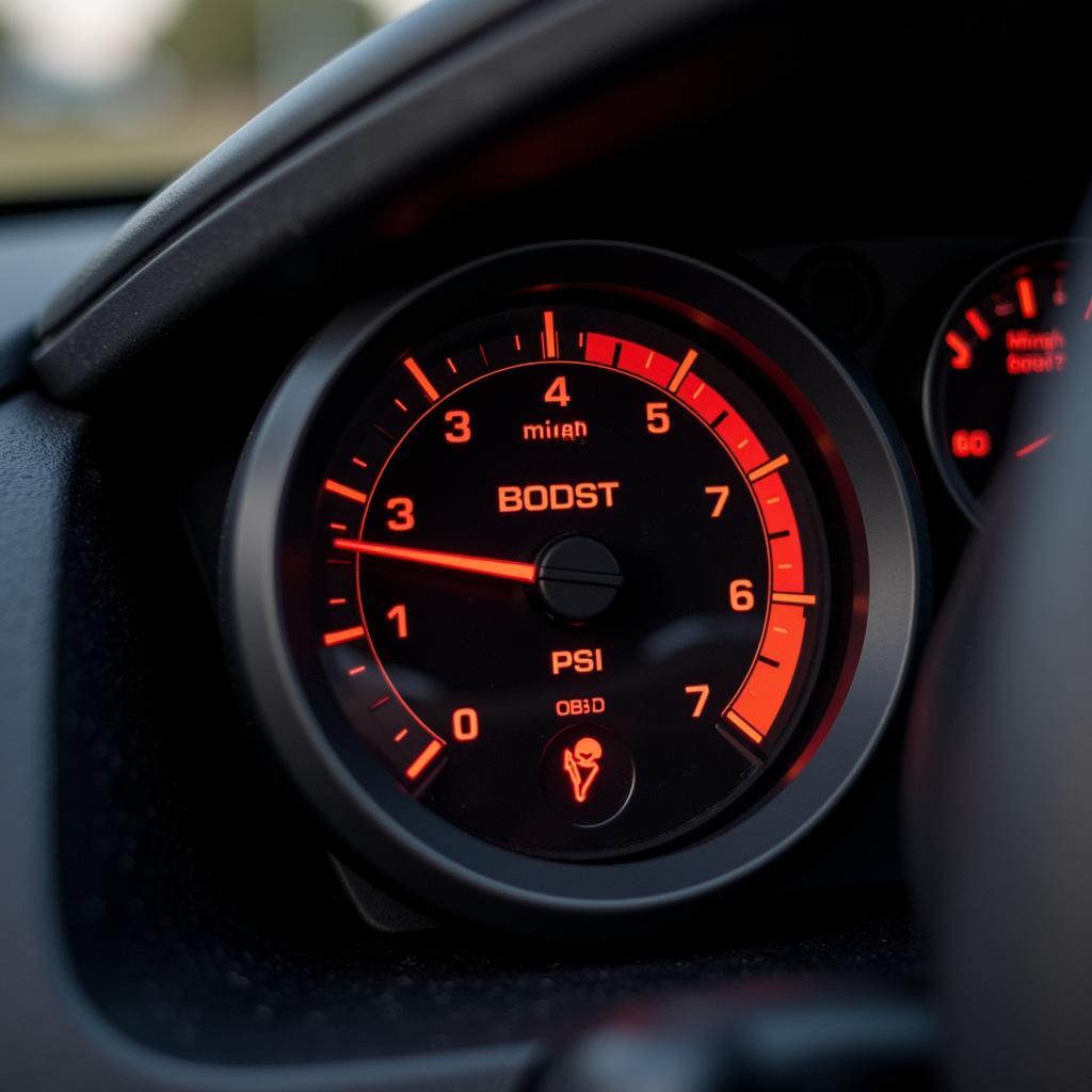 OBD2 Boost Gauge Displaying Real-Time Boost Pressure