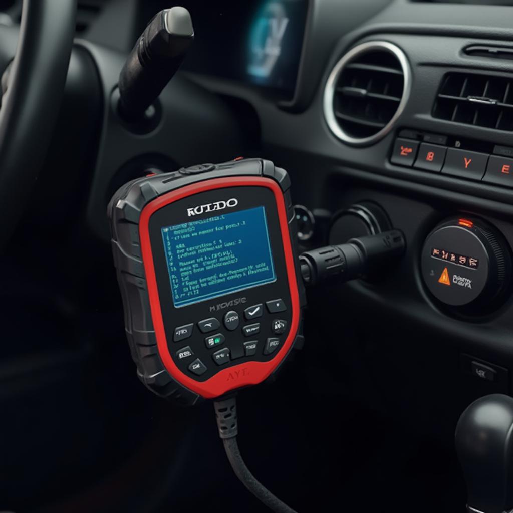 OBD2 C Code Reader Connected to Car