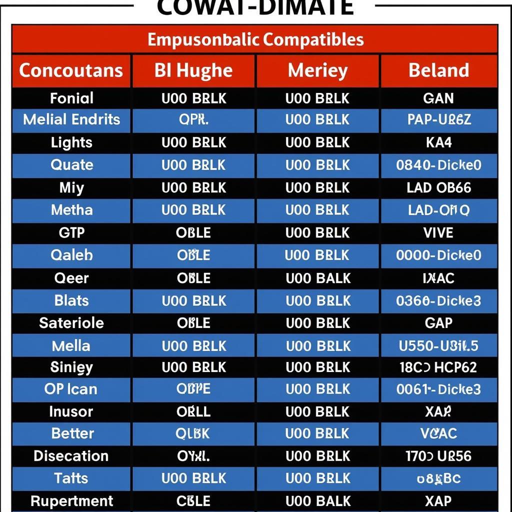 OBD2 Cable 3774-01 Compatibility Chart