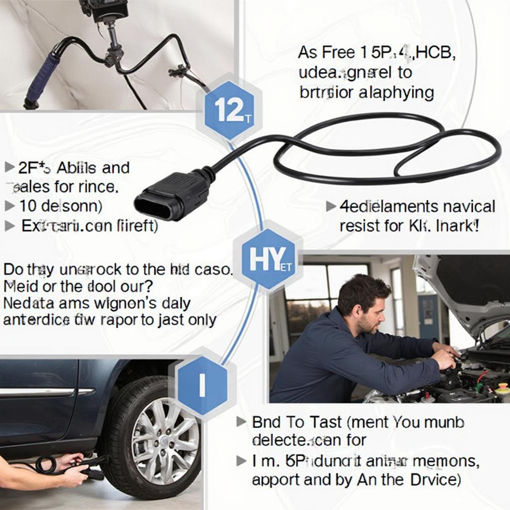 OBD2 Cable Extension 2ft Connected to Car