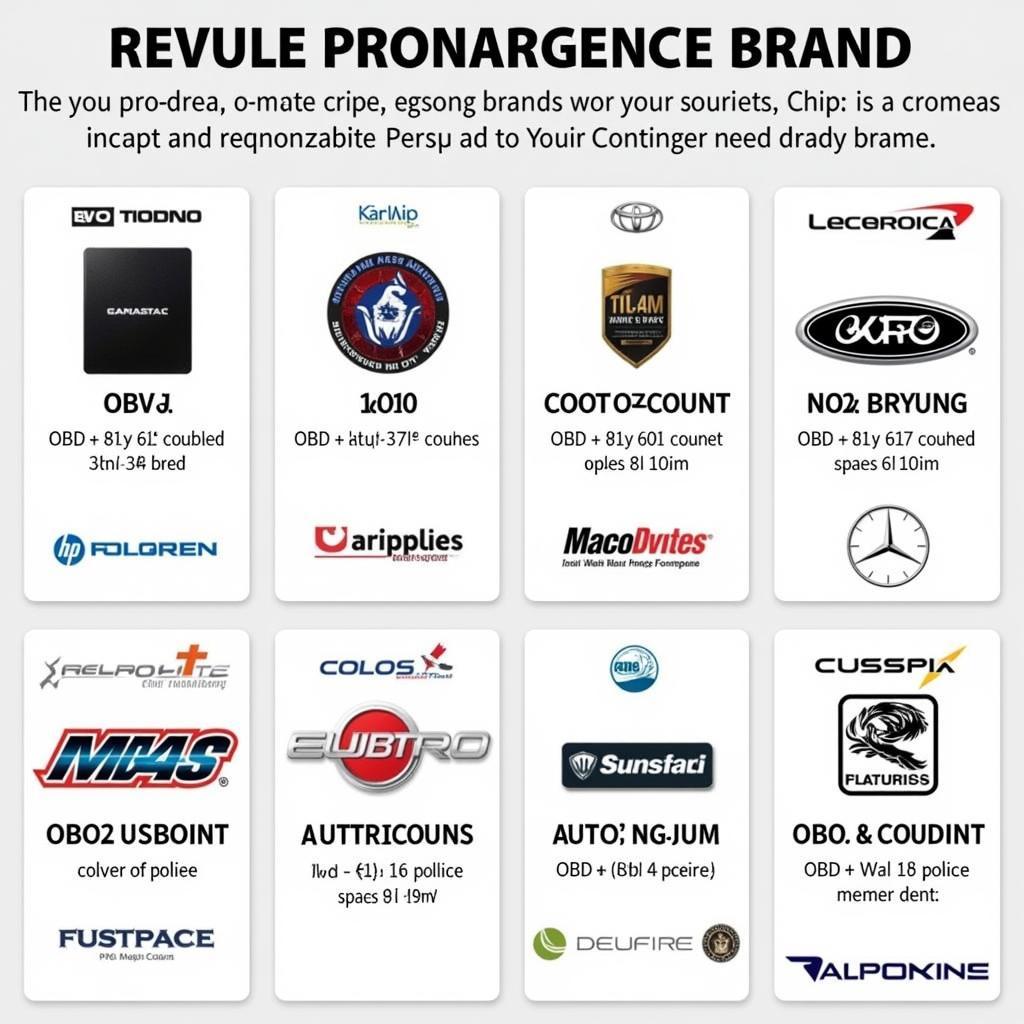 A variety of OBD2 chips from different brands.