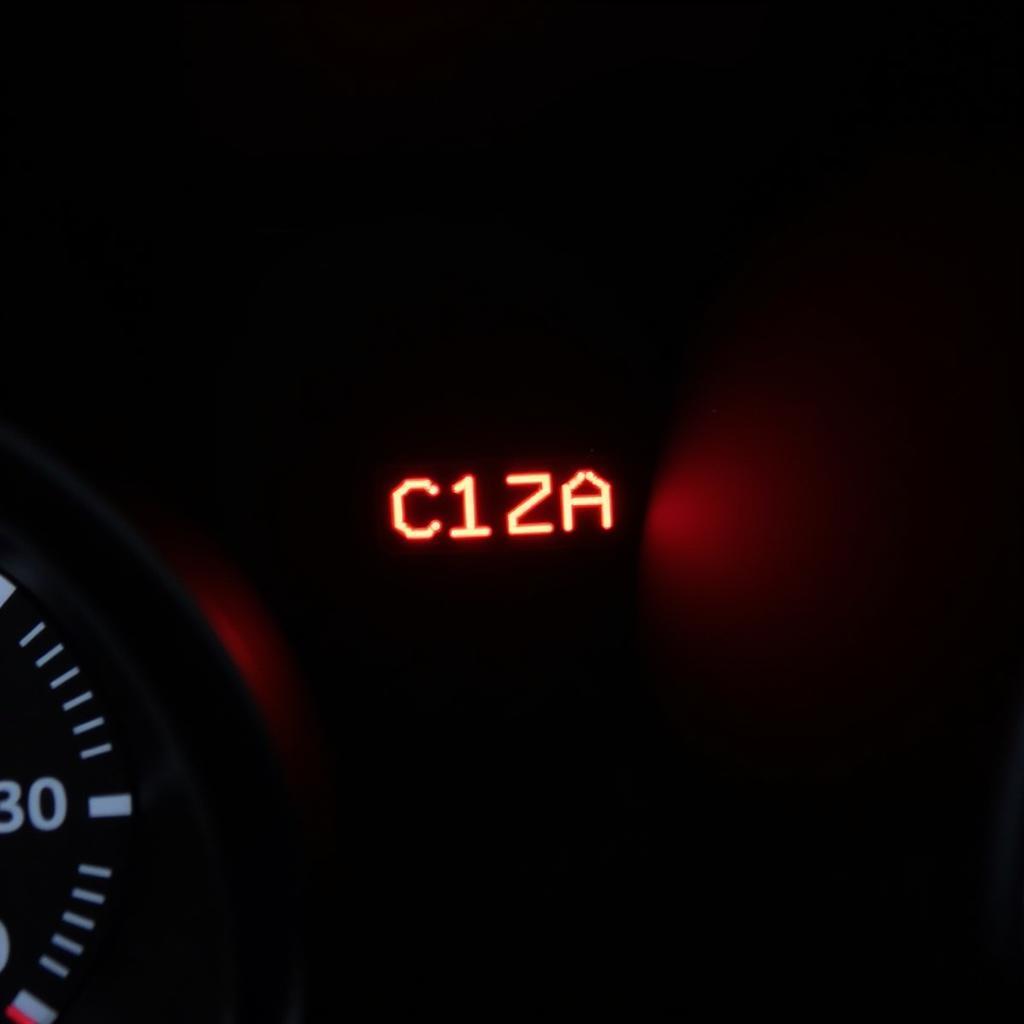 Car dashboard displaying OBD2 code C121A