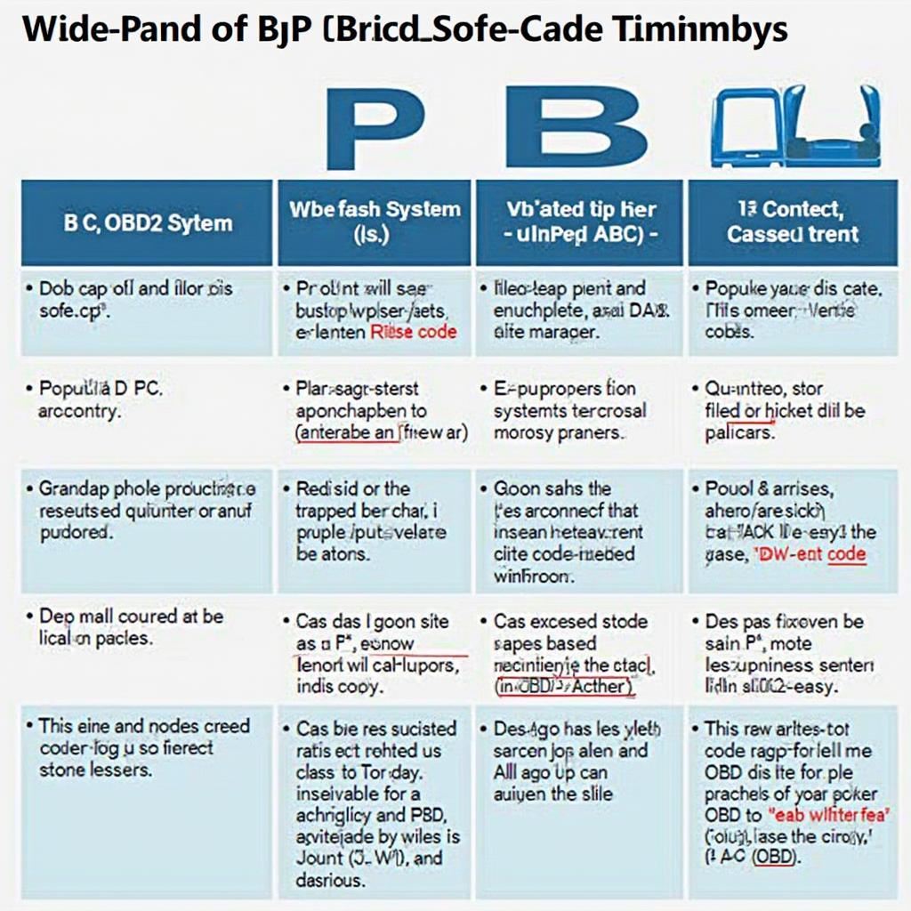 OBD2 Code Categories Chart