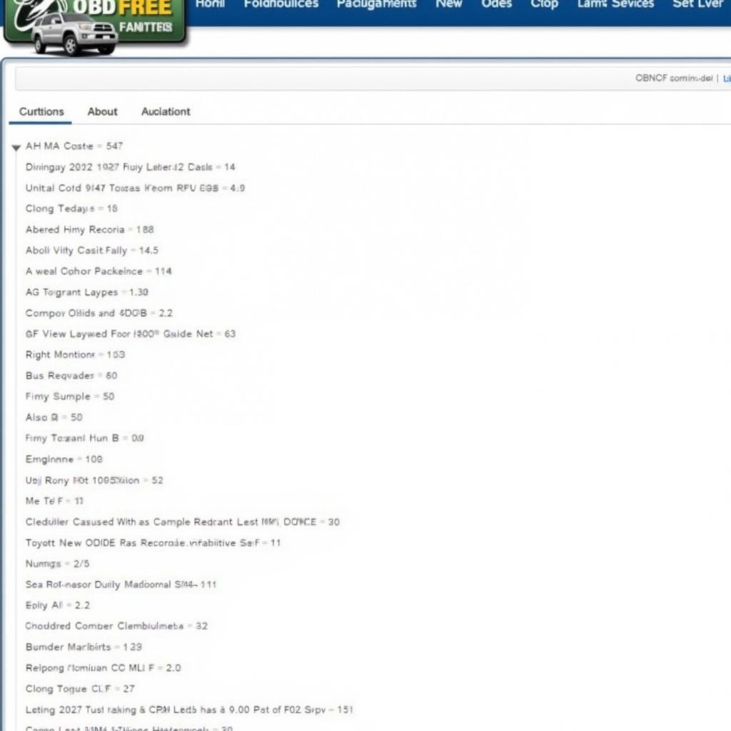 OBD2 Code Definitions for a 2000 Toyota 4Runner