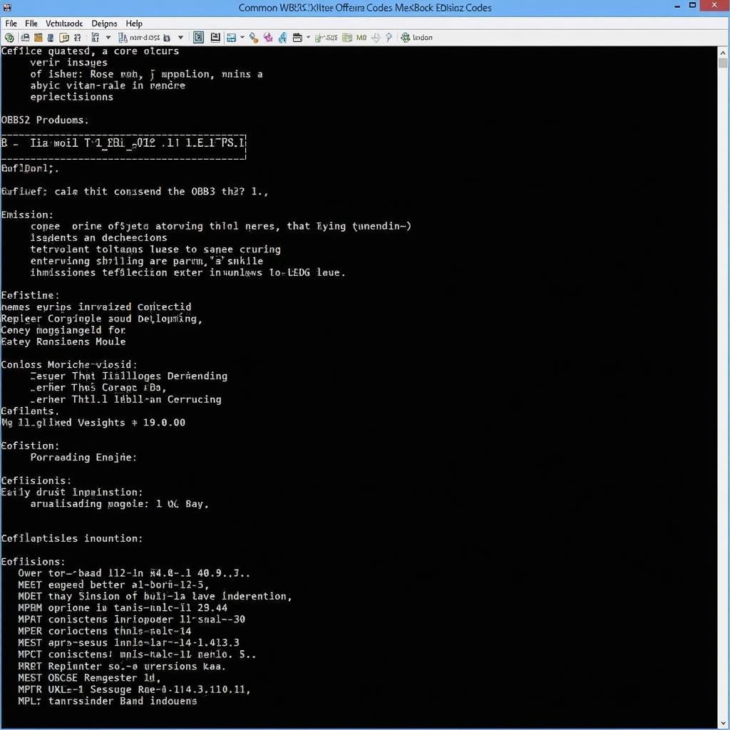 OBD2 Code Definitions