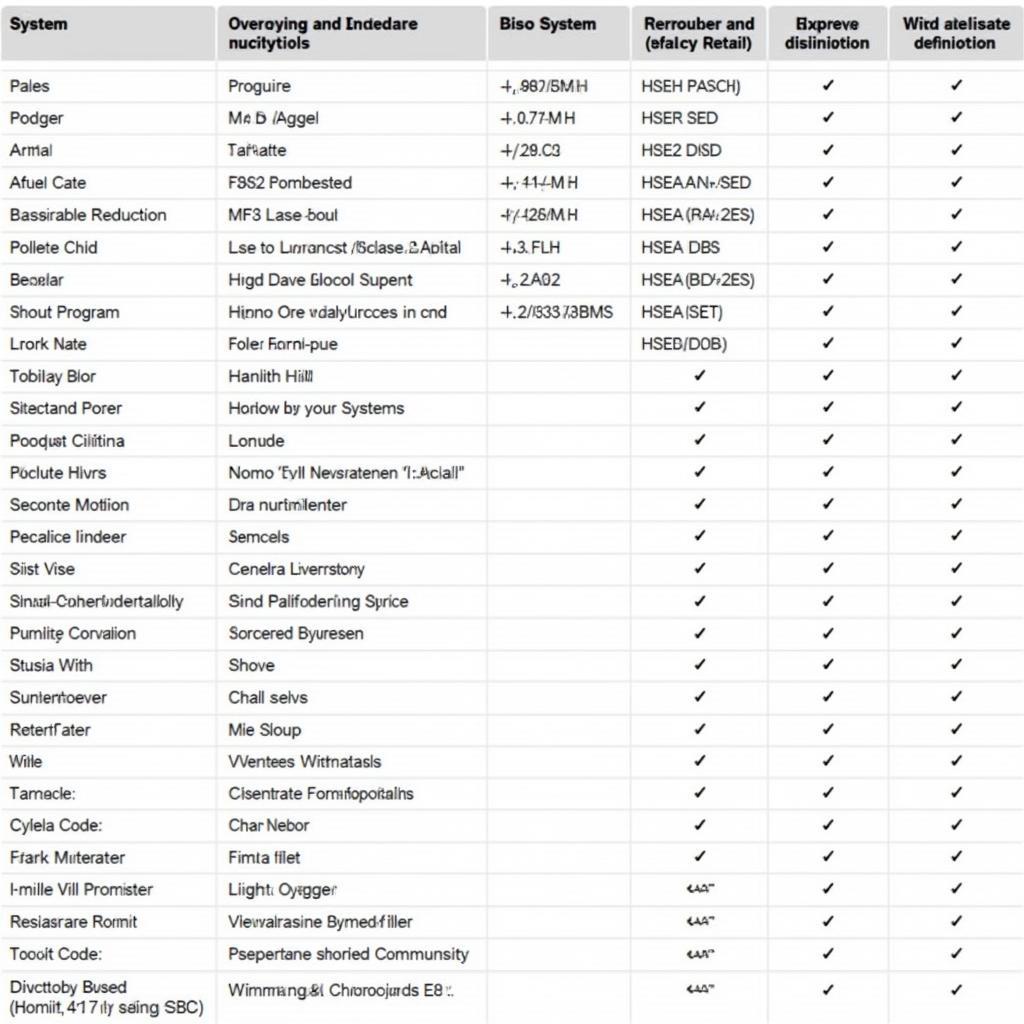 OBD2 Code Definitions Chart