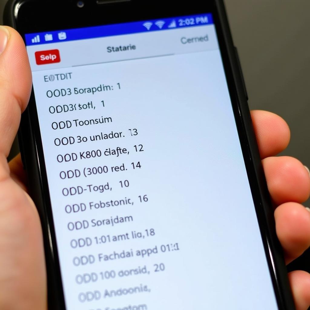 Smartphone Displaying OBD2 Code Definitions