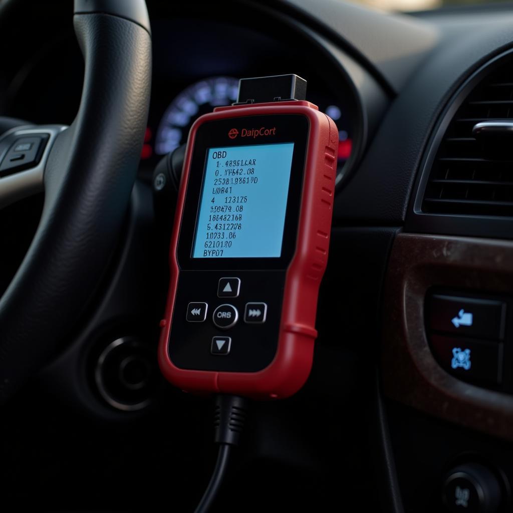 OBD2 Code Reader Connected to Car